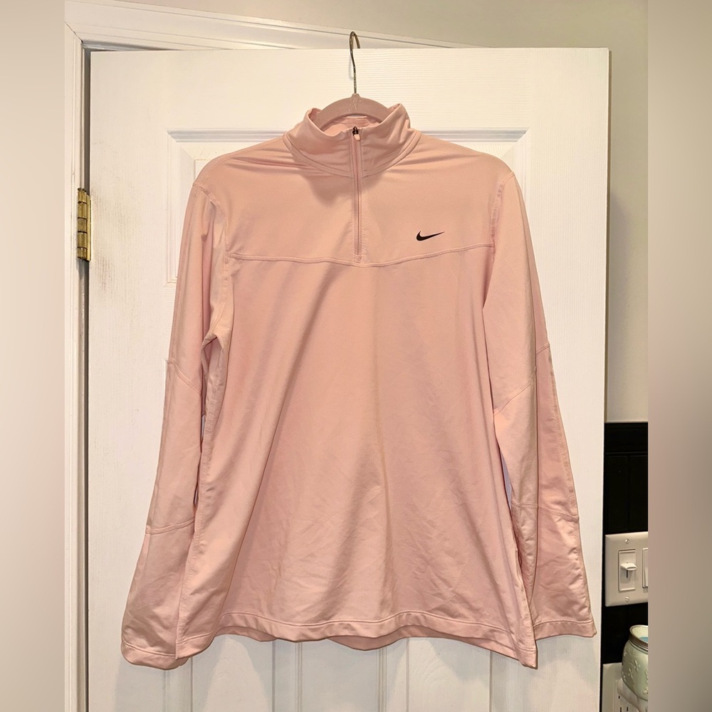 LIKE NEW - Nike Women’s light Pink Quarter Zip Dri Fit long sleeve shirt